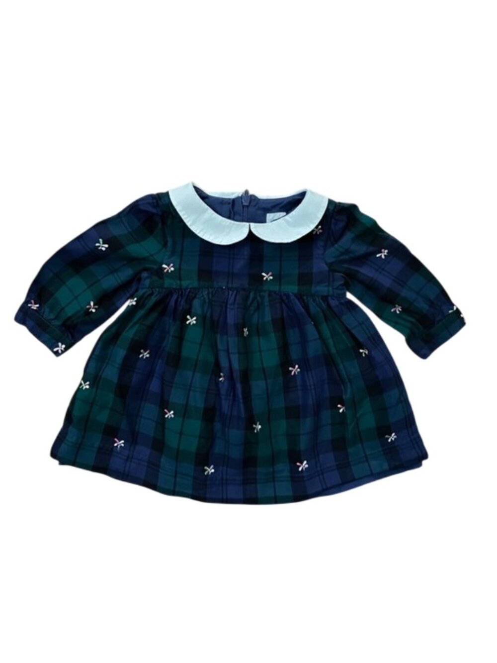 GAP Sarah Jessica Parker SJP Plaid Dragonfly Embroidered Dress 12-18M Peter Pan
